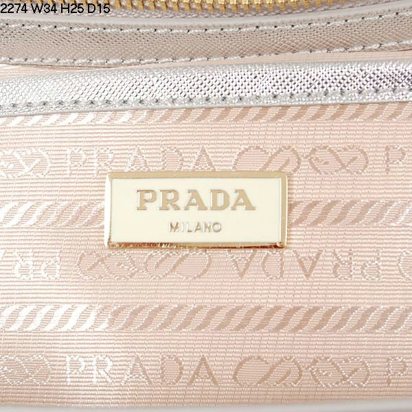 2014 Prada saffiano calfskin 33cm tote BN2274 silver